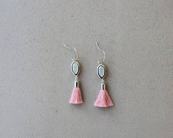 Arielle pink and Silver earrings