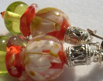 SUMMER FLOWERS Lampwork Earrings