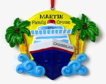Cruise Ship Personalized Ornament - Vacation - Hand Personalized Christmas Ornament - Personalized Ornament
