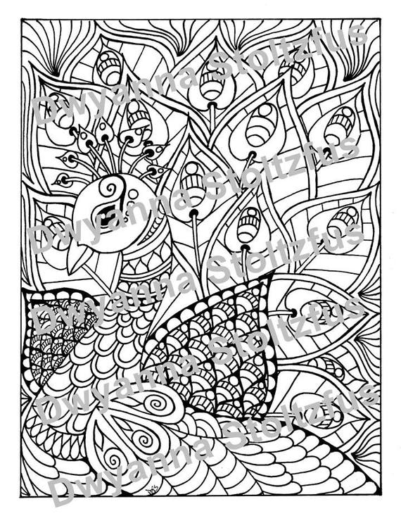 Beautiful Peacock Coloring Page JPG