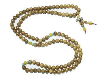 Meditation Yoga Tibetan Buddhist 108 Beads Bodhi Seed Wrap Bracelet Mala Beads Necklace Sterling Jewelry