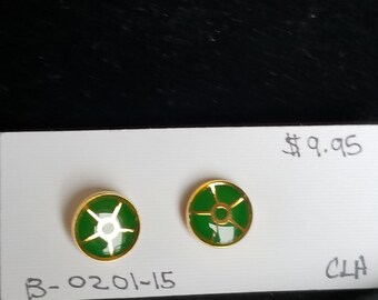 Cuff Links- green wagon wheel