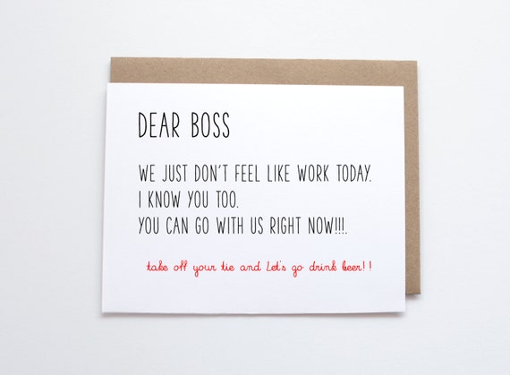Items similar to Funny Birthday Card - Dear Boss. Bday ...