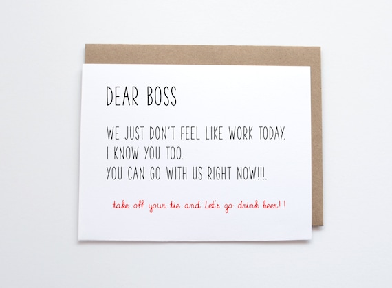 Items similar to Funny Birthday Card - Dear Boss. Bday ...