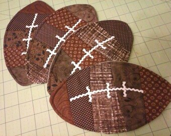 4 Football Mug Rugs - Coasters - Set of Four