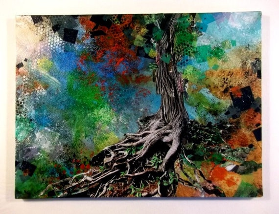 Gnarled Tree Roots Abstract Mixed Media On Canvas Gnarled Tree Roots Abstract Mixed Media On Canvas