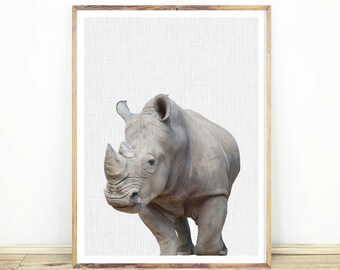 Rhino Wall Art Print, Safari Nursery Decor, African Animal, Large Printable Poster, Digital Download, Modern Minimalist,Boys Room Decor #438