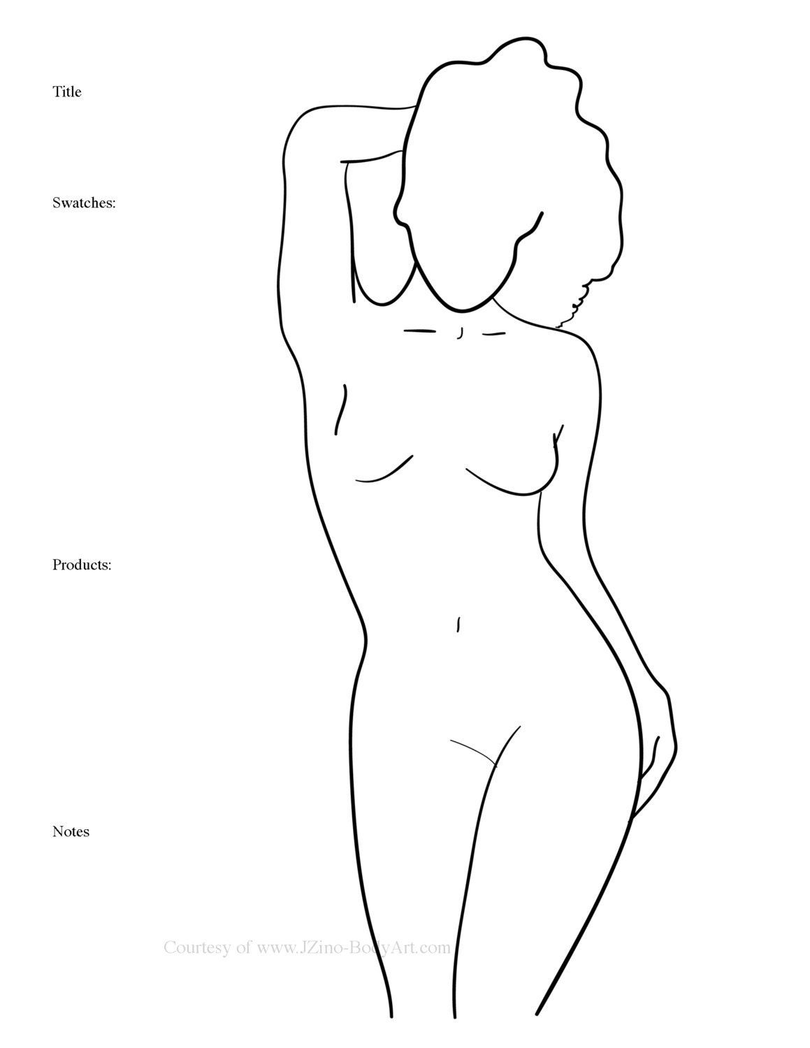 body painting chart