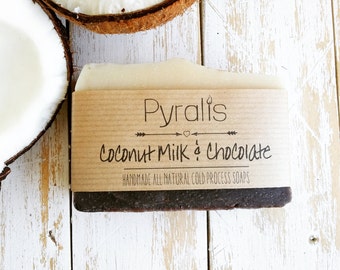 Coconut Milk Soap, Coconut Soap, Vegan Soap, Chocolate Soap, Cocoa Soap, Organic Soap, Cold Process Soap, Milk Soap, Natural Soap, Coconut