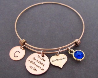 Best Godmother Personalized bracelet, Godparent Gift,Godmother gift,Godmother unique gift Personalized Aunt gold bangle,Free shipping USA