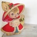 Vintage 1940s Norcross Die Cut Christmas Card Double Wish Card Christmas Rabbit Stand Up Card