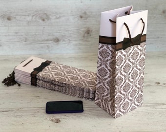 10 pcs Paper Gift Bags, Gift Bag For Men, Ror Gift Bottle , Father Day, Paper Bag Handles, Bottle Bag, Paper Bag Bulk, Wine Package