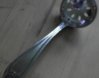 antique silver plate sugar sifter spoon