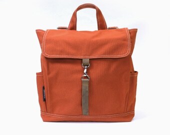Mother s Day Big Sale KYLE // Burnt Orange / Lined with Beige / 096 // Ship in 3 days // Backpack / Diaper bag / Shoulder bag / Tote bag / P