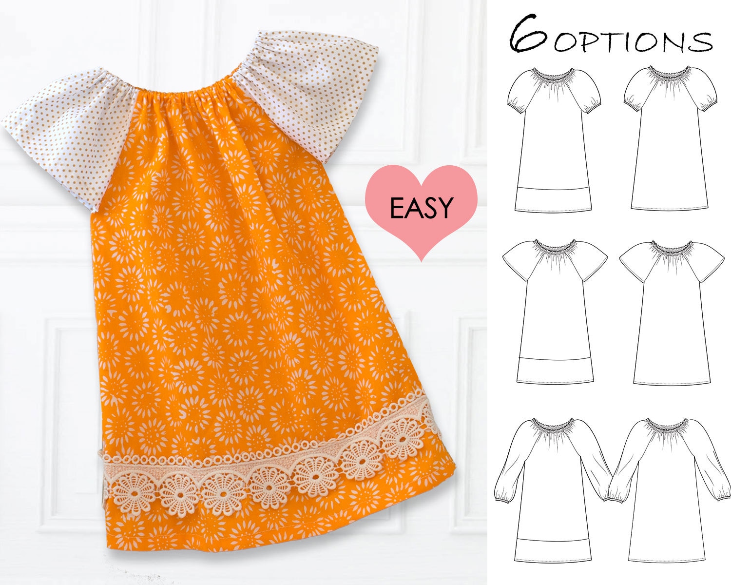 EASY baby dress pattern pdf baby sewing pattern baby peasant