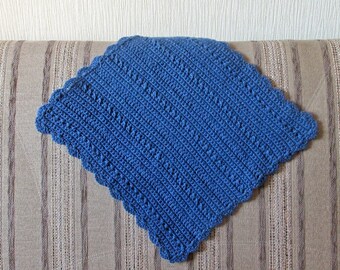 Blue marine placemat Blue home decor placemat Chair mat Knitted placemat Knit mat Crochet mat Knit car mat Gifts for sister Gift blue