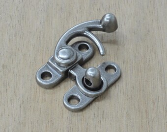 1" ANTIQUE NICKEL Plated Turn Lock Purse Fastener Latch Renaissance Hardware - 58670
