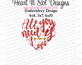 Love, Valentines, All you need is love, Heart, 4x4, 5x7, 8x8, 6x10, word art, pes
