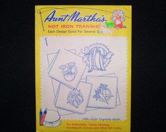 Aunt Martha's hot iron transfer 3286---eight vegetable motifs