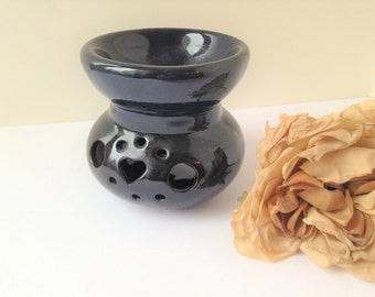 Black Ceramic Oil Burner / Black Wax Burner / Blue Ceramic Oil Burner / Blue Wax Burner / Scented Oil Burner / Wax Burner / Wax Burner