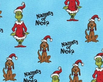 Dr. Seuss How The Grinch Stole Christmas 6 , Grinch Naughty or Nice on blue, yard