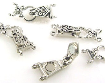 Silver Fold Over Magnetic Clasps 2 Strand 4181-clasp