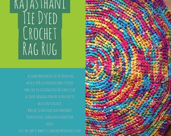Rajasthani Tie Dyed Crochet Rag Rug