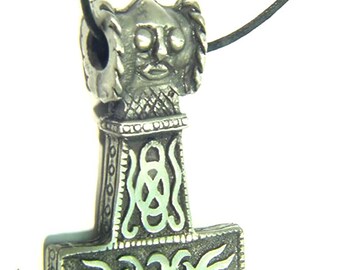 Thor's Hammer Necklace Pewter Pendant Viking Mjollnir Norse Odin 1857B