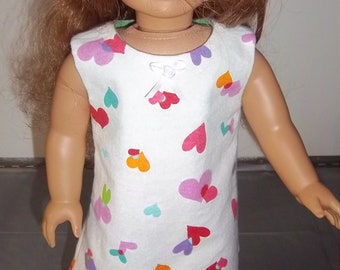 18 Inch Doll Nightgown for Summery weather, adjustable for most 18 inch soft bodied dolls such as American Girl