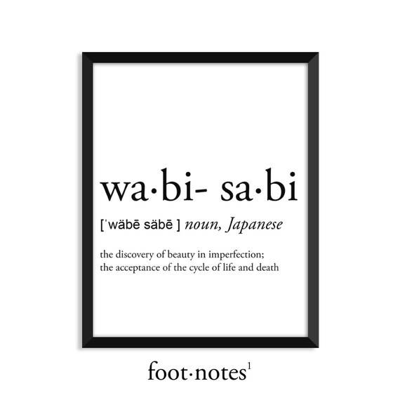 Wabi-Sabi definition dictionary art print college dorm