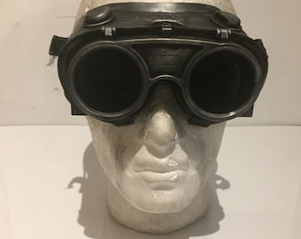 Steampunk Flip Top Goggles, Apocalypse Mad Professor Retro Cosplay Welding Goggles With Burning Man & Mad Max Style Suit Fancy Dress