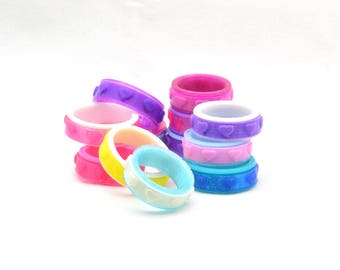 Heart Patterned Spinner Fidget ring - 3D printed, Customizable.