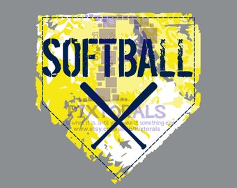 Softball logo vector | Etsy