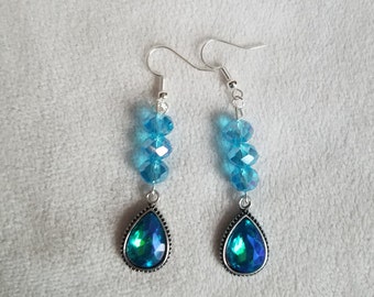 Turquoise & Blue Teardrop Earrings