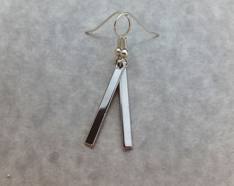 Silver Bar Earrings, Skinny Bar Earrings, Stick Earrings, Vertical Bar Earrings, Long Bar Earrings, Simple Earrings, Long Bar Earrings 029