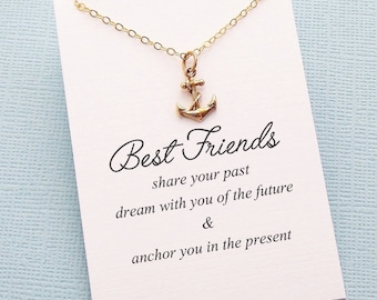 Best Friend Gift | Anchor Necklace, Friendship Necklace, Birthday Gift, Best Friend Necklace, Friends Friendship Gift, Sister Gift | F03