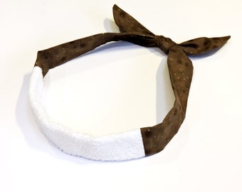 Evaporative Cooling Sweatband, Terrycloth Gel Headband, Neck Cooler, Stay Cool Tie Scarf Wrap, Head Heat Relief Band, Brown iycbrand