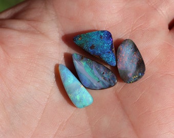 Parcel of 4 Beautiful Solid Queensland Boulder Opals - Australian Opal (#857)