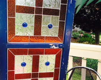 Repurposed Window with Stained Glass