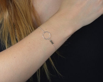 Pyrite bracelet * and round Silver 925