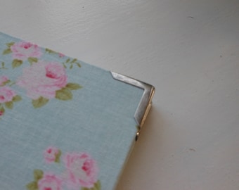 Cartonnage, bookbinding or box corner-end, corners, ends, small, available in three colours: silver, antique silver, antique gold