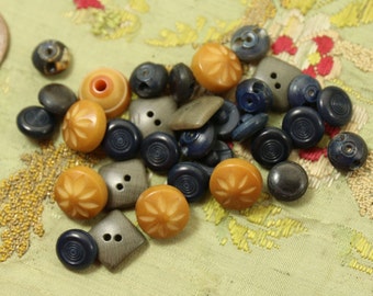 Antique tiny buttons lot carved vegetable ivory assorted shades 5/16" round buttons dolls dress small sizes 1920 sweater set