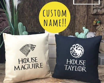 Custom Personalized Game of Thrones Pillow cover cotton canvas, Cushion cover, small pillow case, Game of Thrones Gift, canvas pillow cover