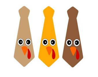 Cute Turkey Tie in SVG, Studio 3, DXF, EPS, ps and pdf Cutting Files