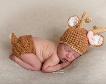 Newborn Deer Outfit, Baby Shower Gift Girl, Newborn Girl Photo Outfit, Infant Girl Clothes, Newborn Woodland Outfit, Gender Reveal Ideas