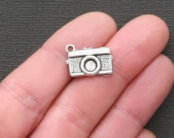 6 Camera Charms Antique Silver Tone - SC2158
