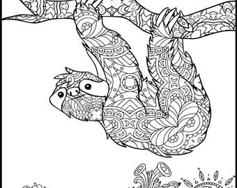 Animal Coloring Page: Monkey Printable Adult Coloring Page Animal Coloring Page: Monkey Printable Adult Coloring Page