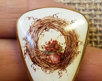 Vintage Ceramic pin, Debra Sepos pin, Debra Sepos, Ceramic Pin