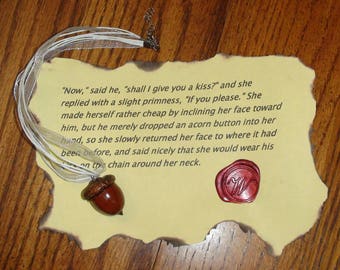 Peter Pan Kiss Real Acorn Necklace Wendy Darling