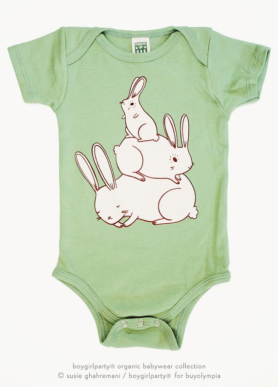 Vegan Baby Clothes Bunny Rabbit Newborn Baby Shower Gift